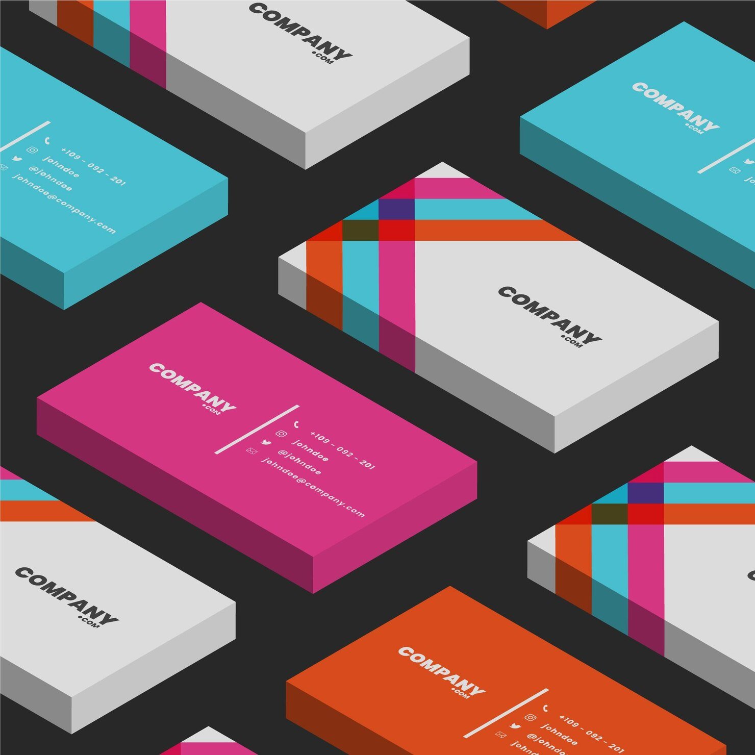 isometric-neon-colours-business-cards_23-2148565630